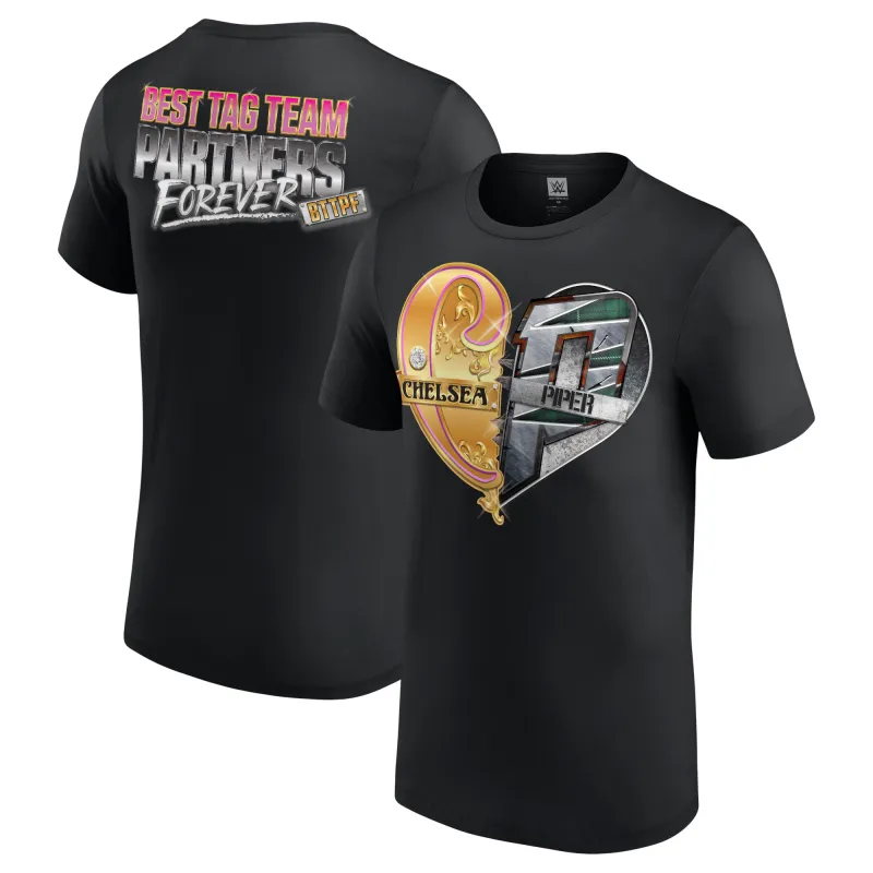 Men's Black Chelsea Green & Piper Niven Best Tag Team Partners Forever T-Shirt made by WWE