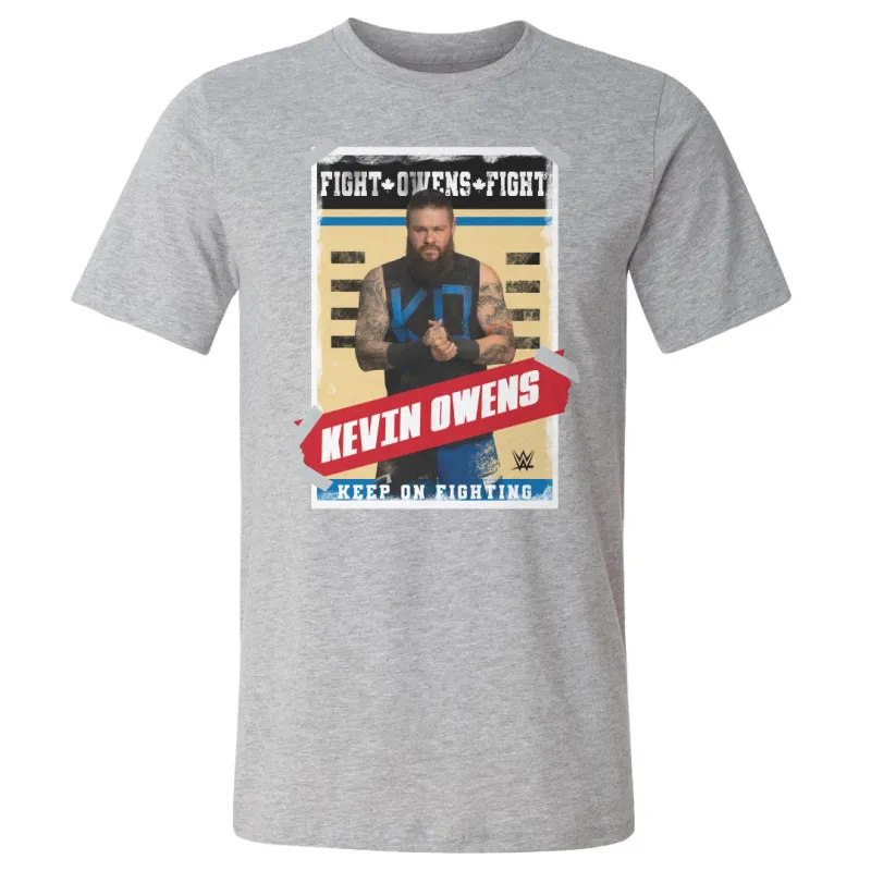 Men's 500 Level Heather Gray Kevin Owens Poster T-Shirt sold by WWE