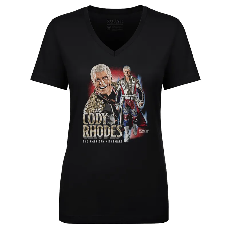 Women's 500 Level Heather Black Cody Rhodes American Nightmare V-Neck T-Shirt made by 500 Level