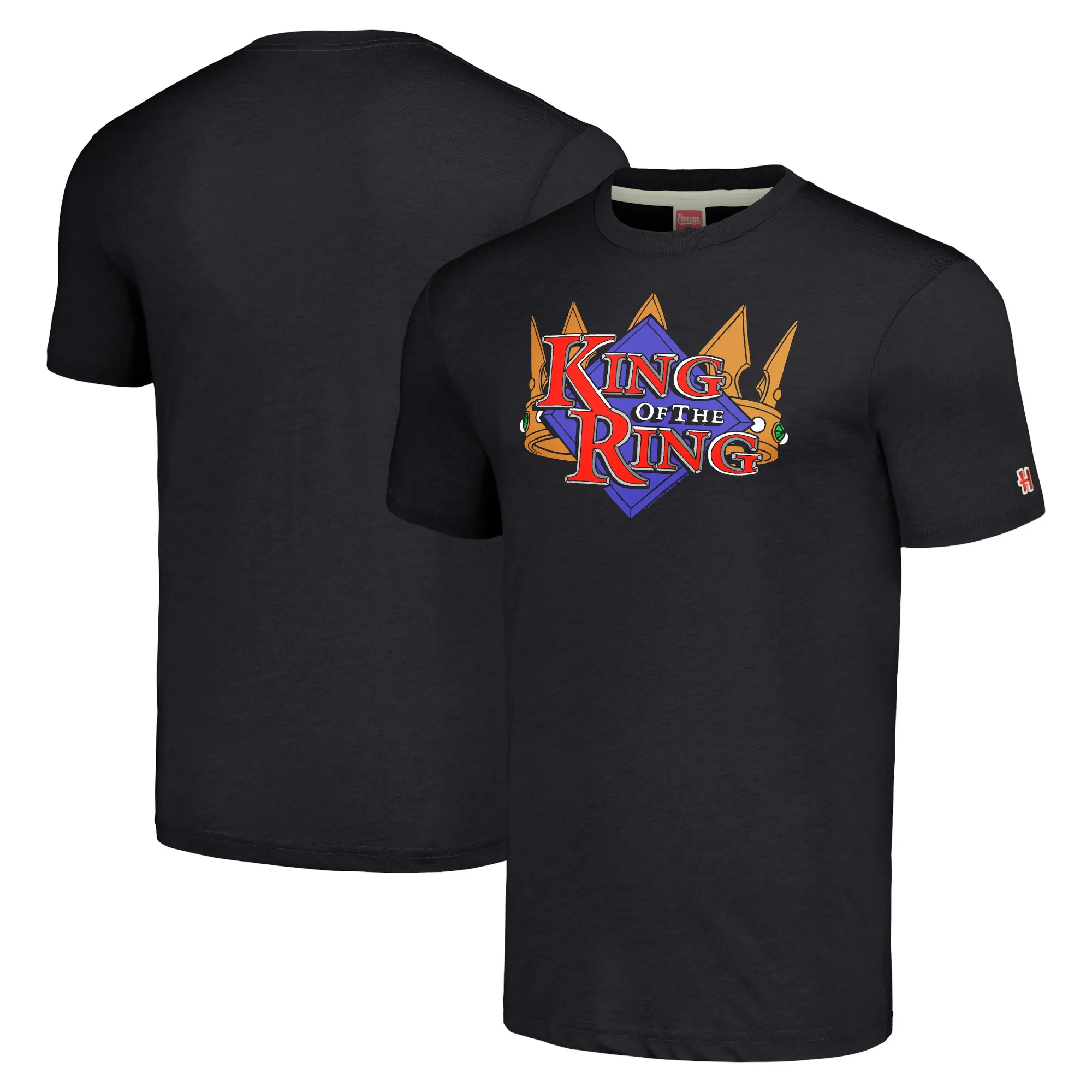 Men's Homage Heather Black King Of The Ring Retro Event Logo T-Shirt sold by WWE