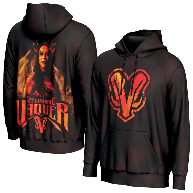 Men's ProSphere Black Stephanie Vaquer Dark Angel Pullover Hoodie sold by WWE