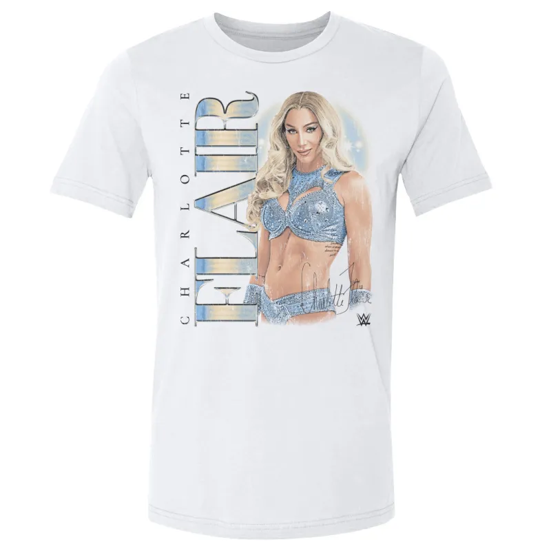 Men's 500 Level White Charlotte Flair Vintage T-Shirt sold by WWE