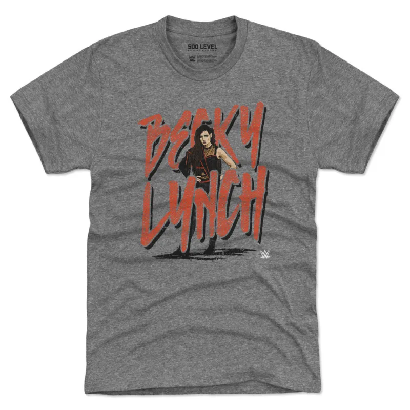Men's 500 Level  Gray Becky Lynch Name Rough Premium Tri-Blend T-Shirt sold by WWE