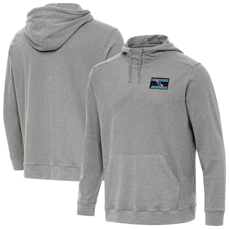 Men's Antigua Heather Charcoal CM Punk Cloud Hoodie sold by WWE