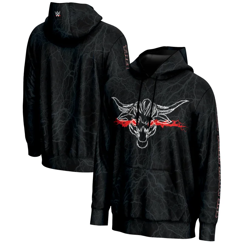 Men's Black The Rock The Final Boss Logo Pullover Hoodie sold by WWE