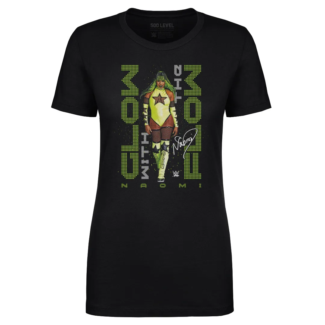 Women's 500 Level Black Naomi Glow With The Flow Pose T-Shirt sold by WWE