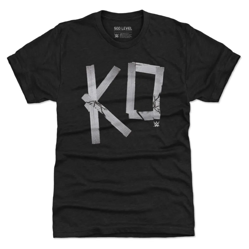 Men's 500 Level Heather Black Kevin Owens Duct Tape Tri-Blend T-Shirt sold by WWE