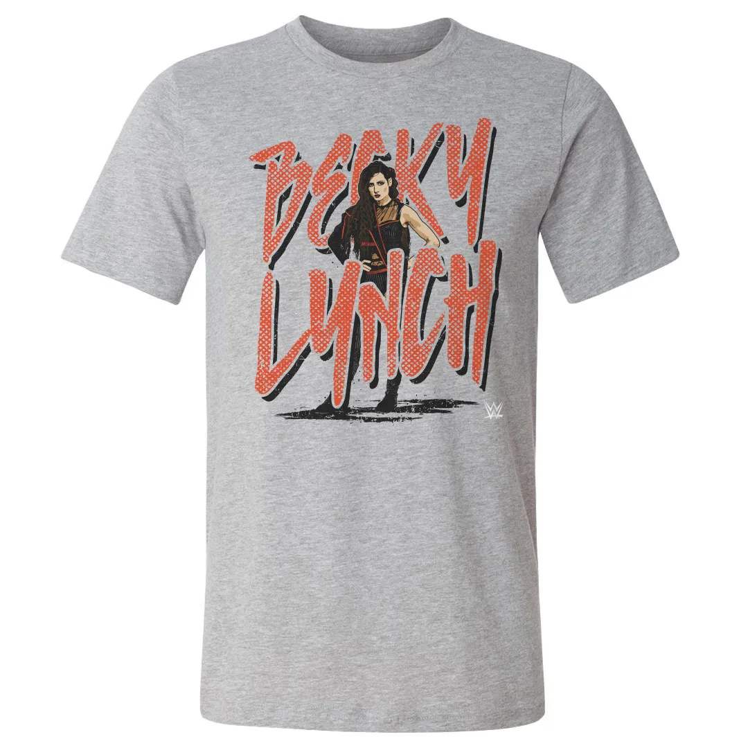 Men's 500 Level Heather Gray Becky Lynch Name Rough T-Shirt sold by WWE