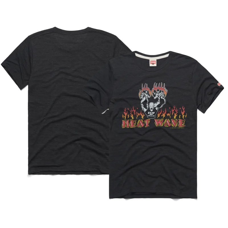 Men's Homage Heather Charcoal ECW Heat Wave Tri-Blend T-Shirt sold by WWE