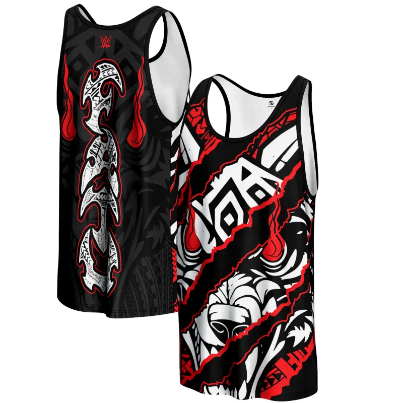 Men's ProSphere Black Jacob Fatu Claw Mark Tank Top sold by WWE