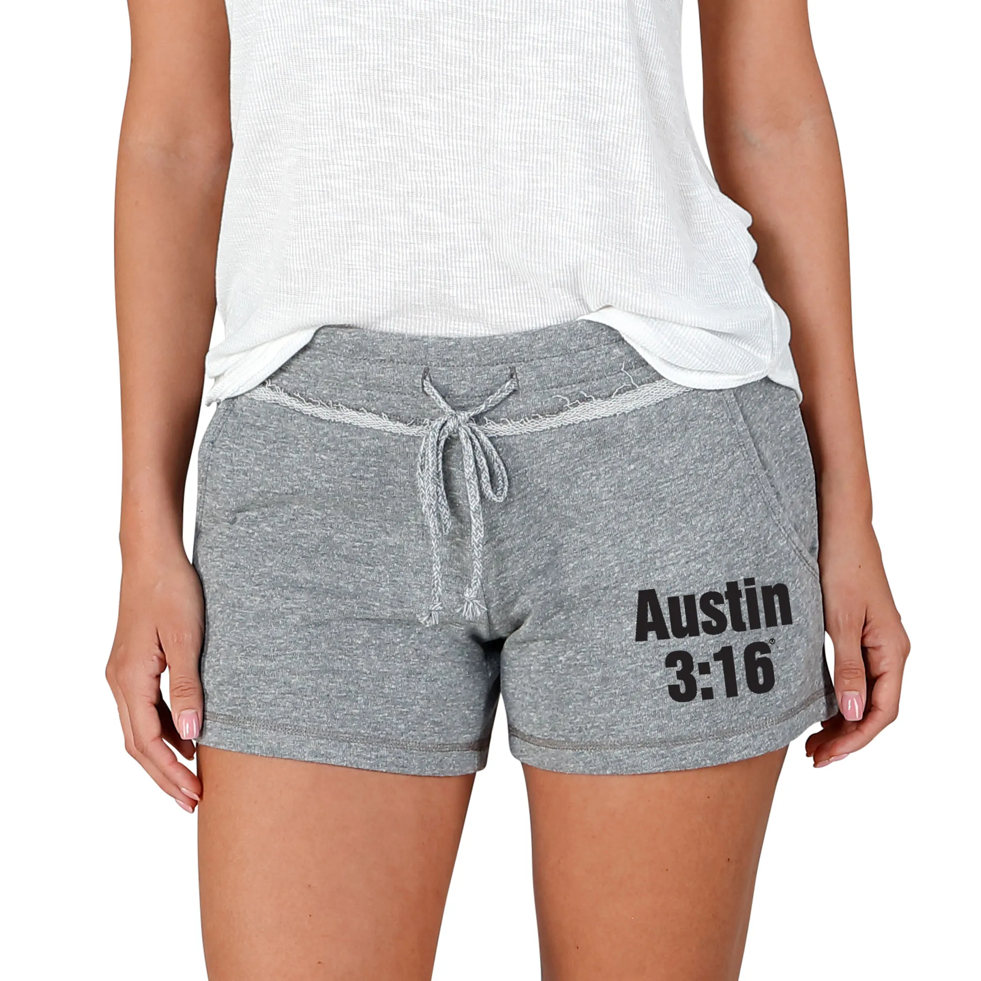 Women's Concepts Sport Gray "Stone Cold" Steve Austin Mainstream Terry Shorts sold by WWE