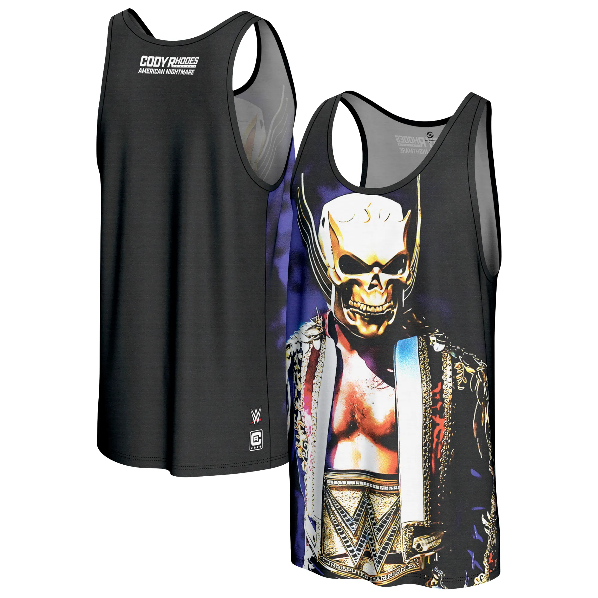 Men's ProSphere Black Cody Rhodes American Nightmare Tank Top sold by WWE