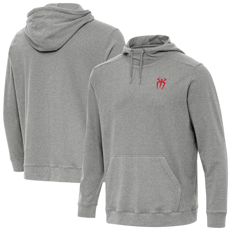Men's Antigua Heather Charcoal Roman Reigns Cloud Hoodie sold by WWE