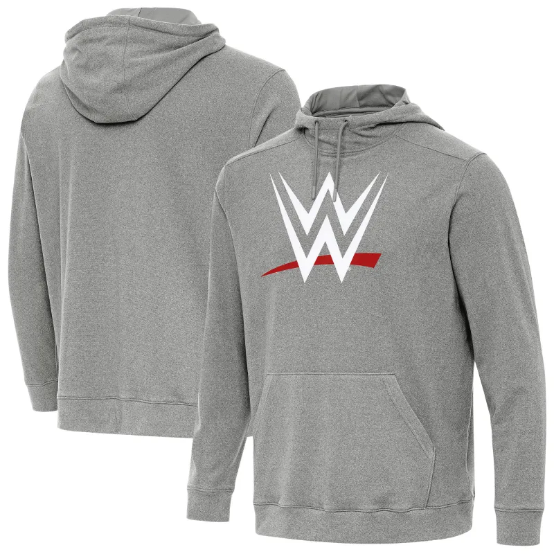 Men's Antigua Heather Charcoal WWE Cloud Hoodie sold by WWE