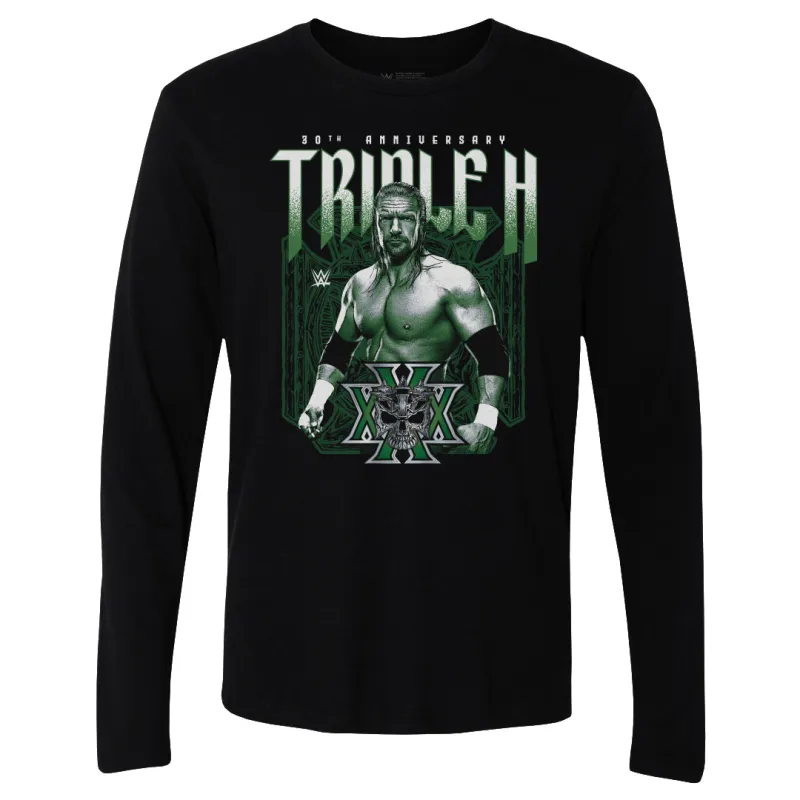 Men's 500 Level Black Triple H 30th Anniversary Long Sleeve T-Shirt sold by WWE