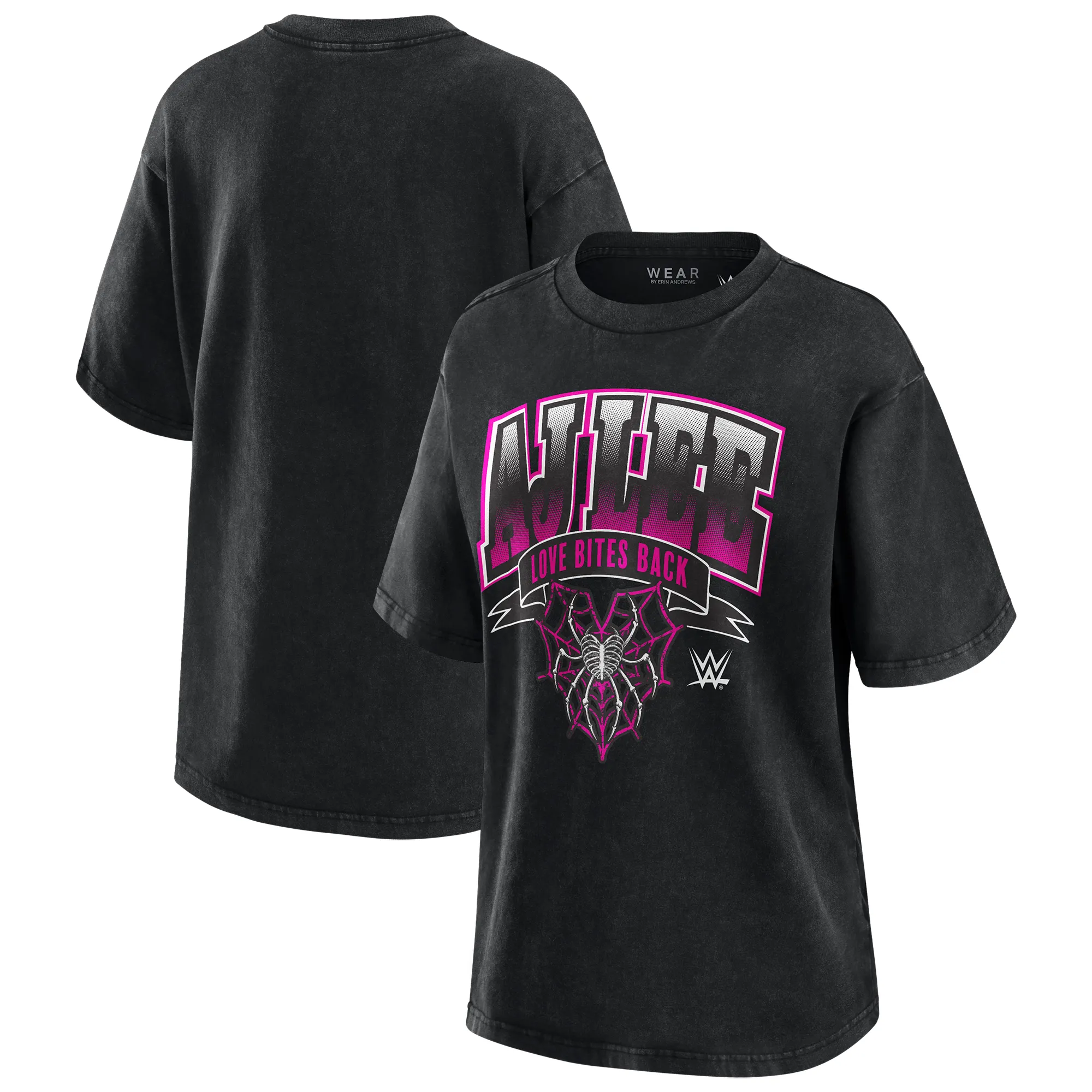 Women's WEAR by Erin Andrews Black AJ Lee Boyfriend T-Shirt sold by WWE