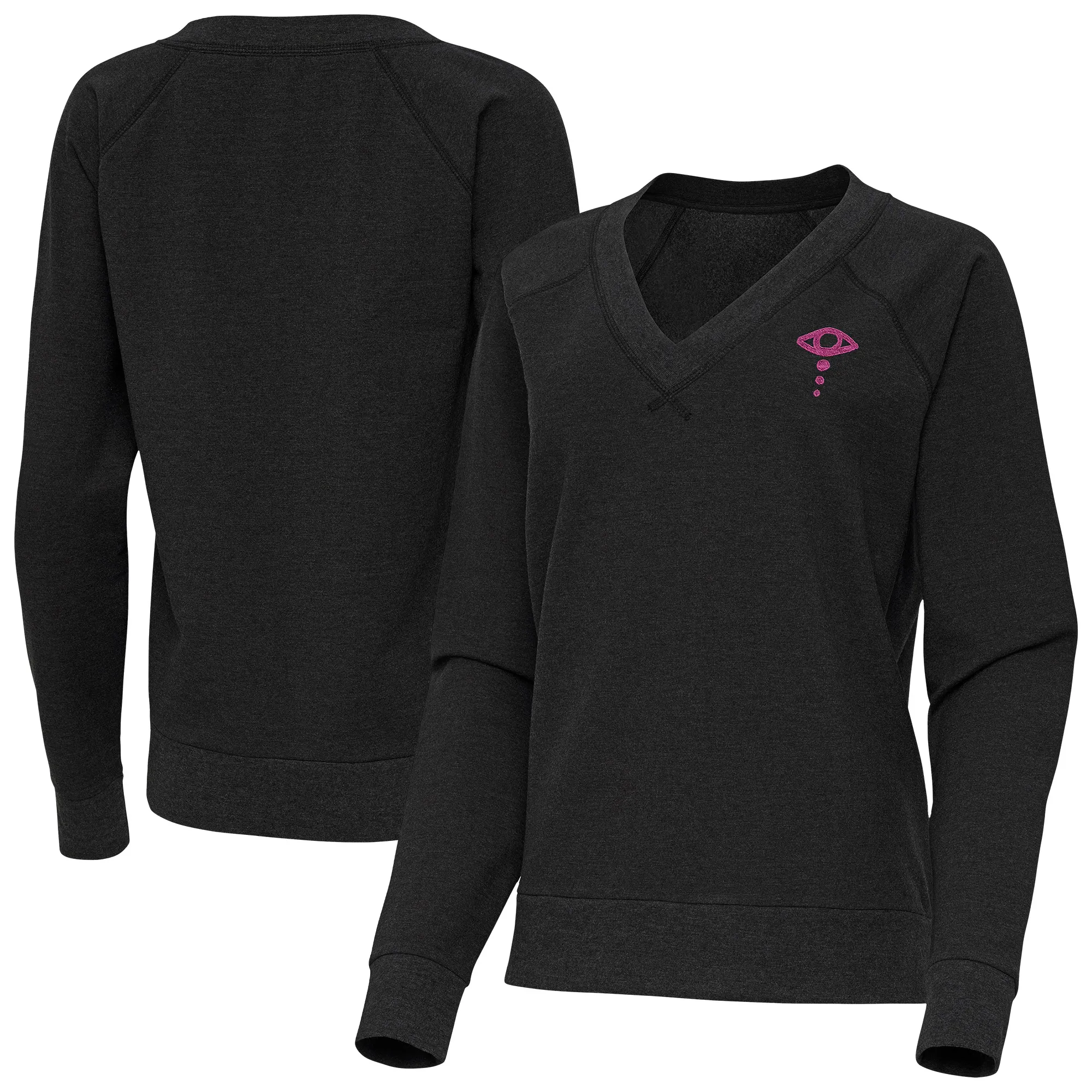 Women's Antigua Heather Black Liv Morgan Varsity Tri-Blend V-Neck Long Sleeve T-Shirt sold by WWE