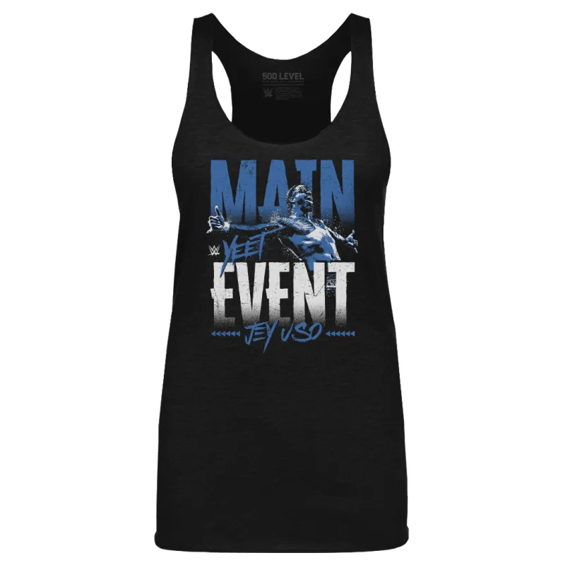Women's 500 Level Heather Black Jey Uso Main Event Tri-Blend Tank Top sold by WWE