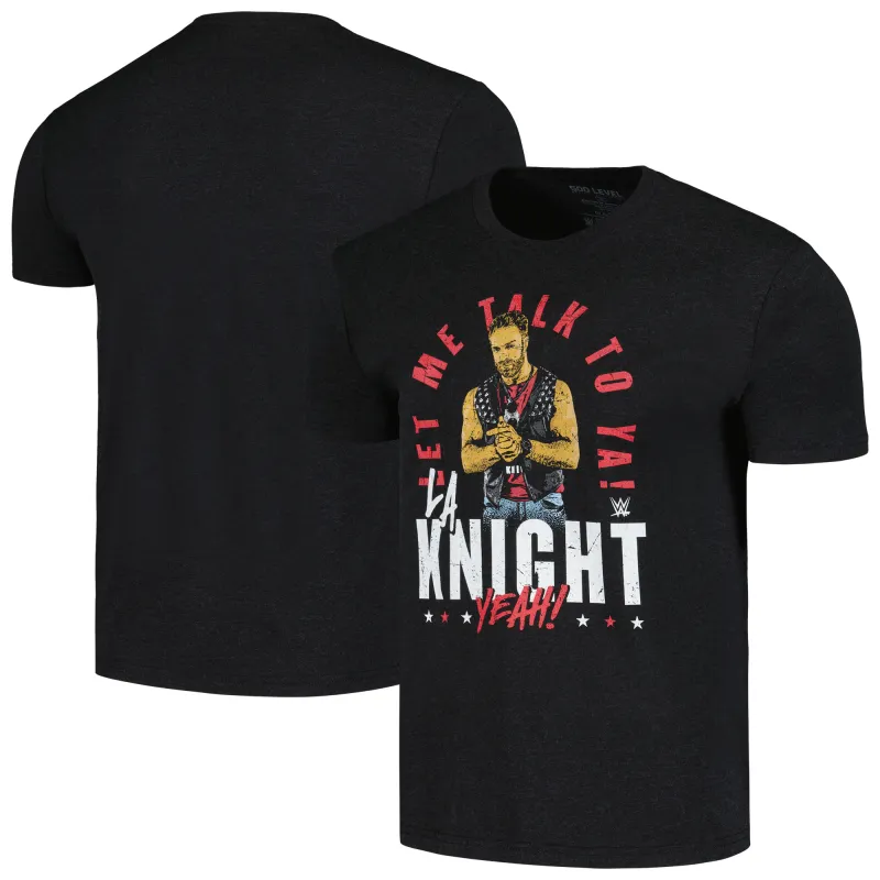 Men's Black LA Knight Let Me Talk To Ya Tri-Blend T-Shirt sold by WWE