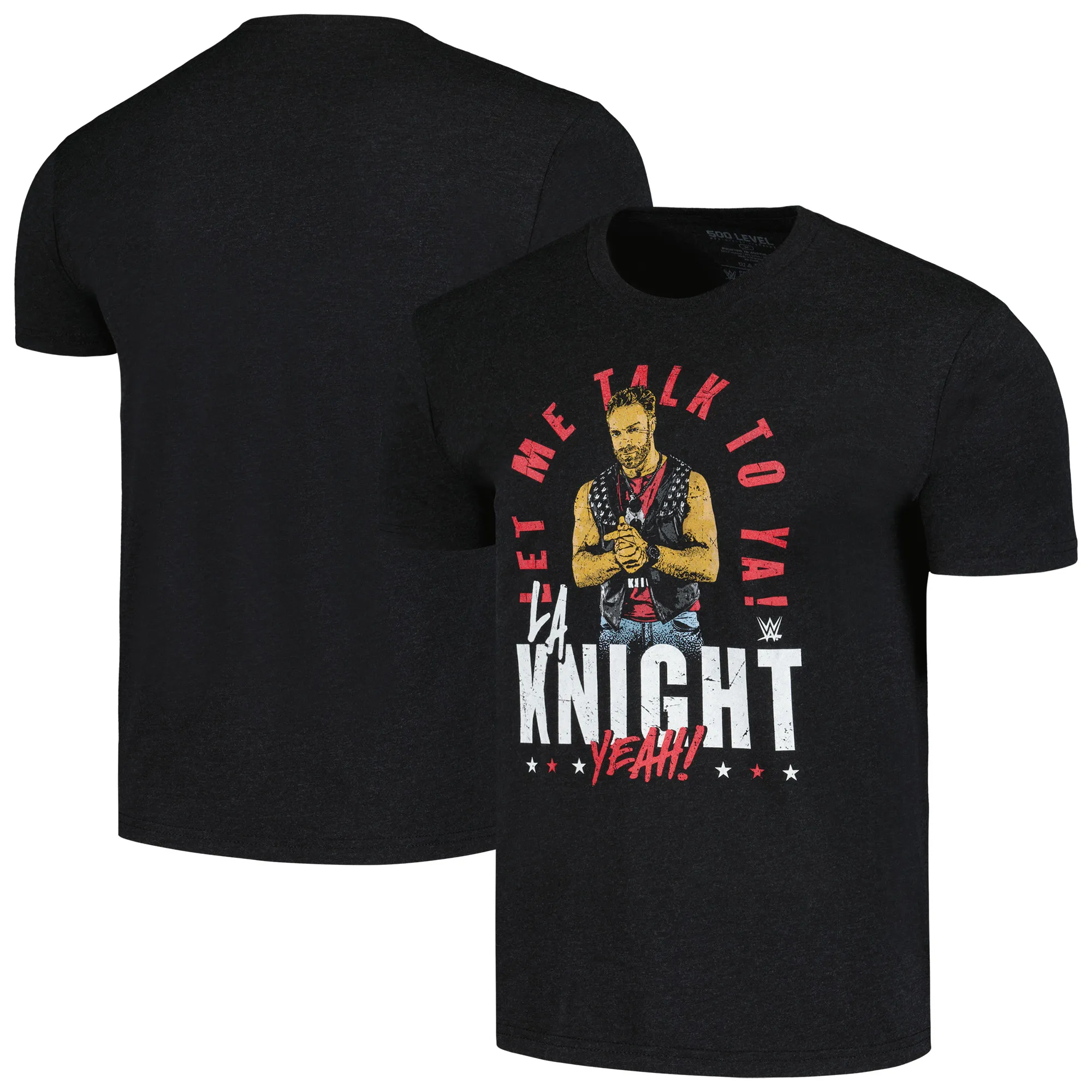 Men's Black LA Knight Let Me Talk To Ya Tri-Blend T-Shirt sold by WWE