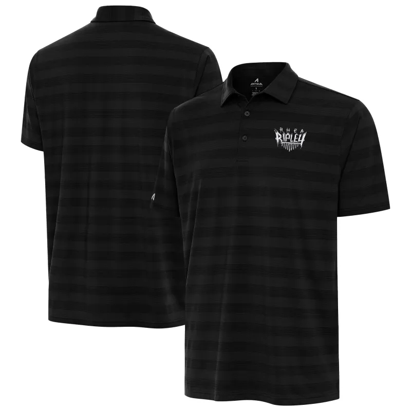 Men's Antigua Black Rhea Ripley Tunnel Polo sold by WWE