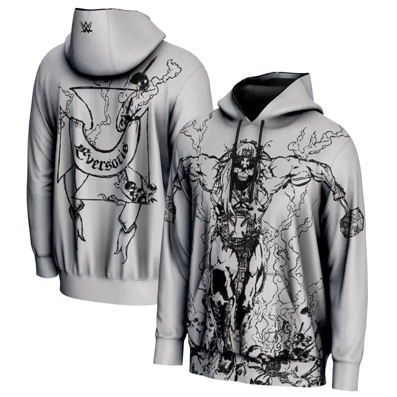 Men's ProSphere Gray Triple H Skull King Pullover Hoodie sold by WWE