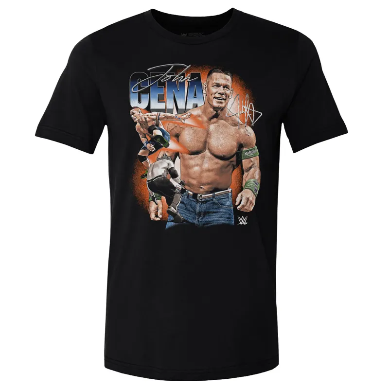 Men's 500 Level Black John Cena Vintage Superstar T-Shirt sold by WWE