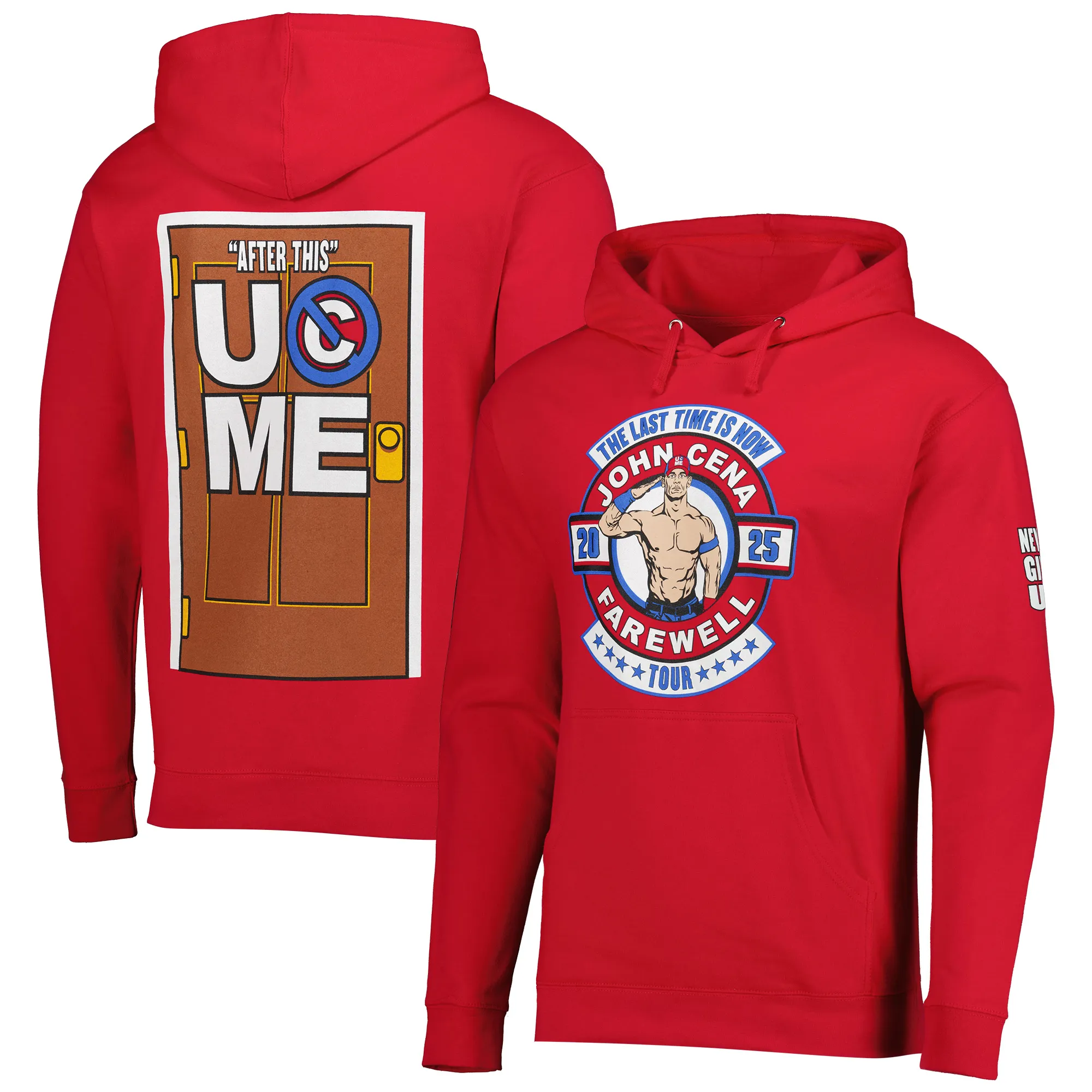 Men's Red John Cena Farewell Tour Pullover Hoodie sold by WWE