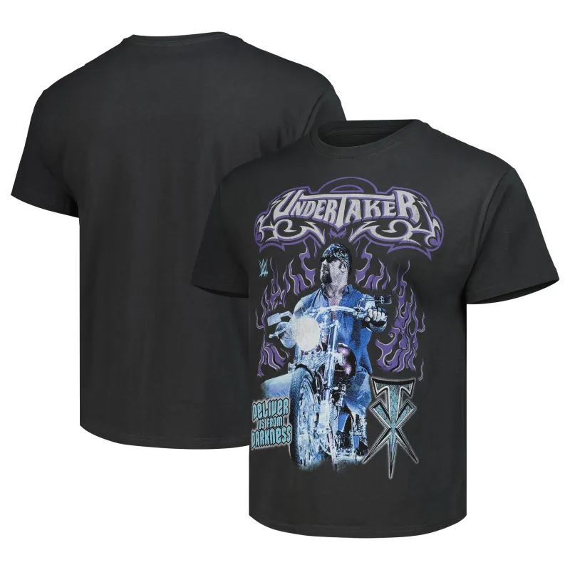Men's Goodie Two Sleeves Black The Undertaker Bike T-Shirt sold by WWE