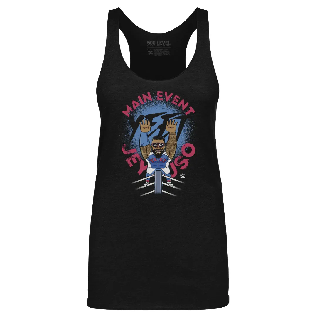 Women's 500 Level Heather Black Jey Uso Big Shots Ropes Tri-Blend Tank Top sold by WWE