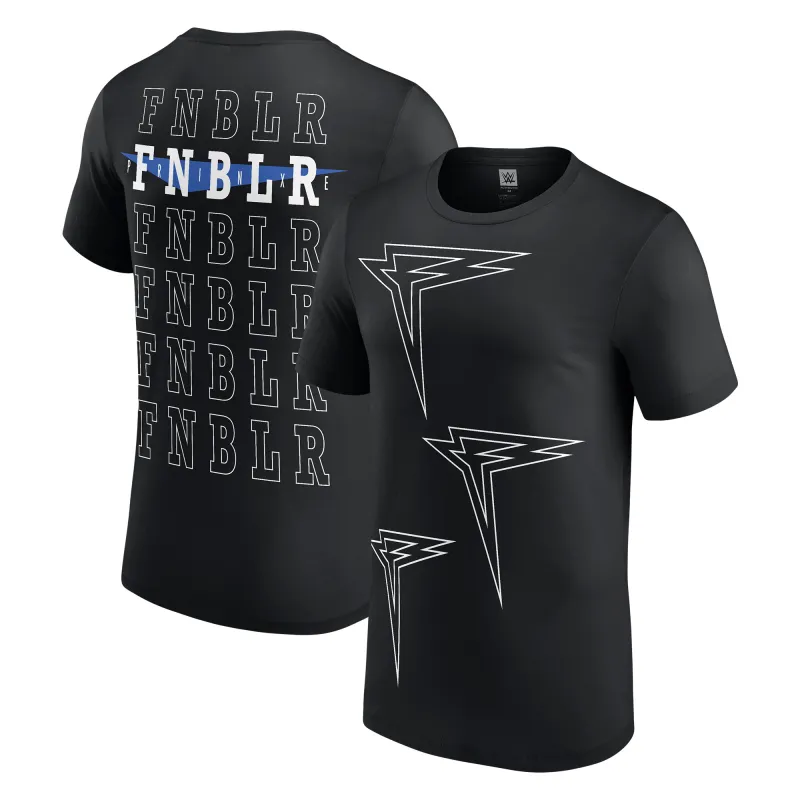 Men's Black Finn Bálor Triple Logo T-Shirt sold by WWE