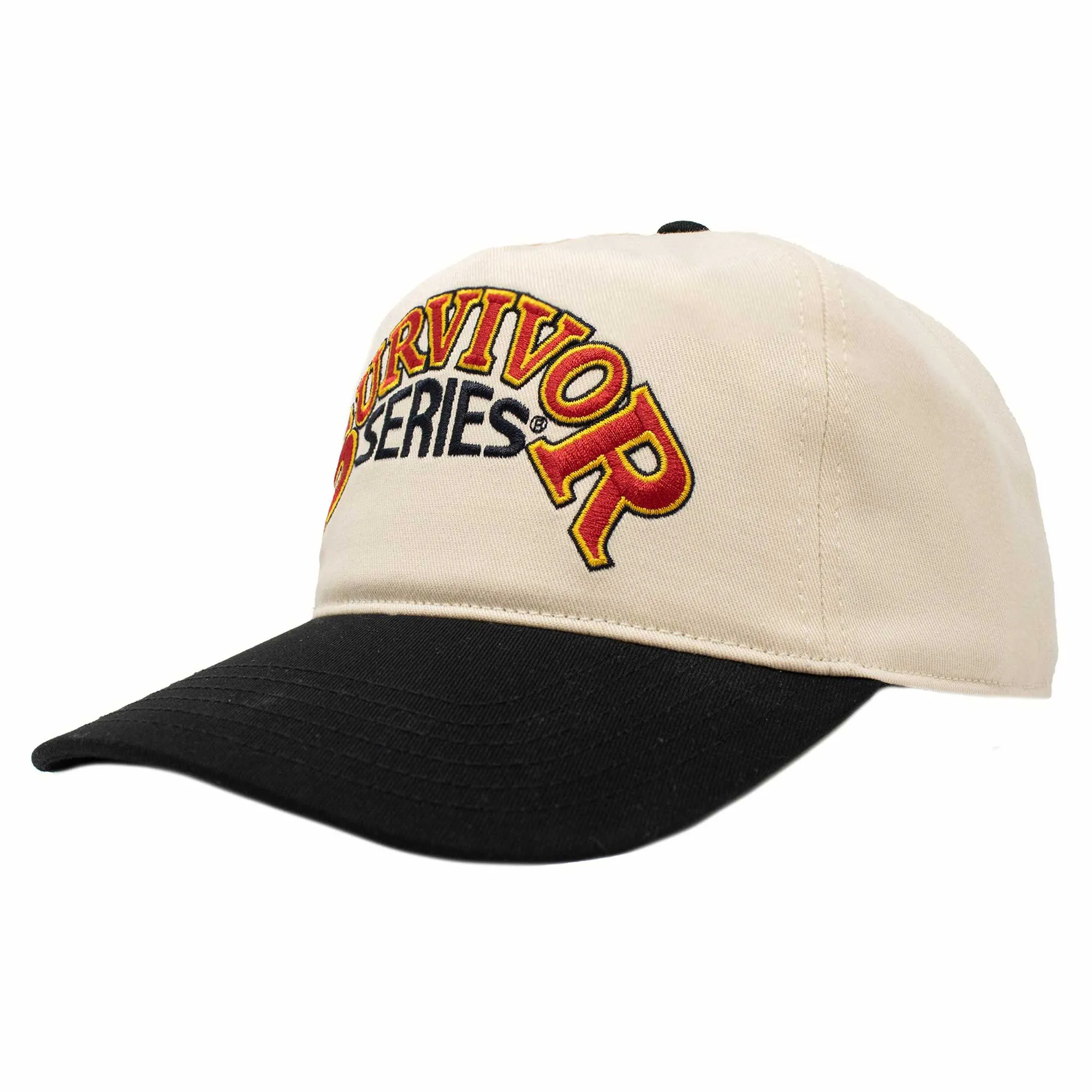 Men's Ripple Junction Cream/Black Survivor Series Retro Logo Adjustable Hat sold by WWE