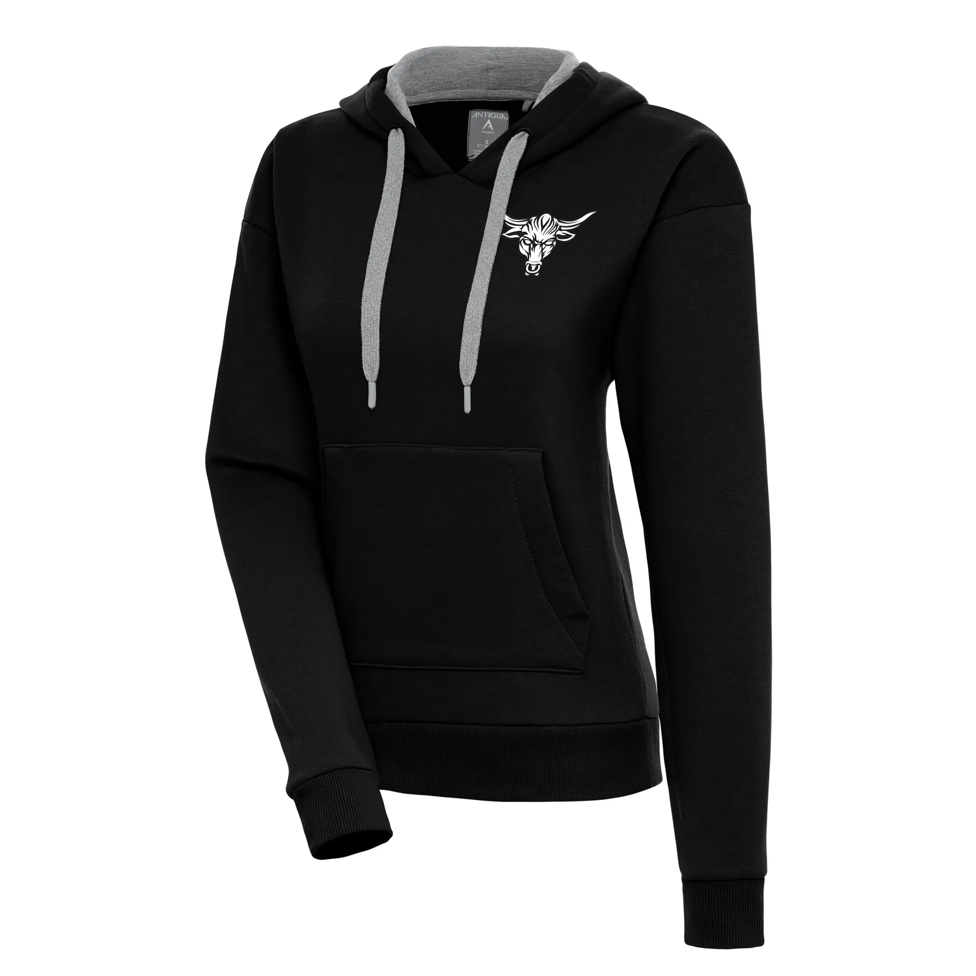 Women's Antigua Black The Rock Victory Pullover Hoodie sold by WWE