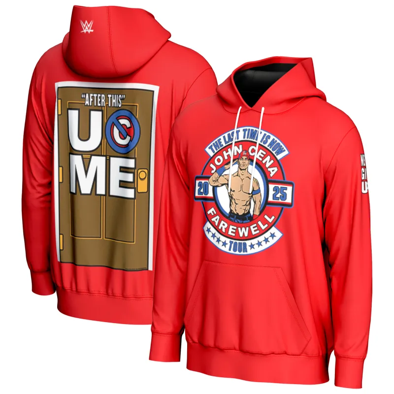 Men's ProSphere Red John Cena Farewell Tour Pullover Hoodie sold by WWE