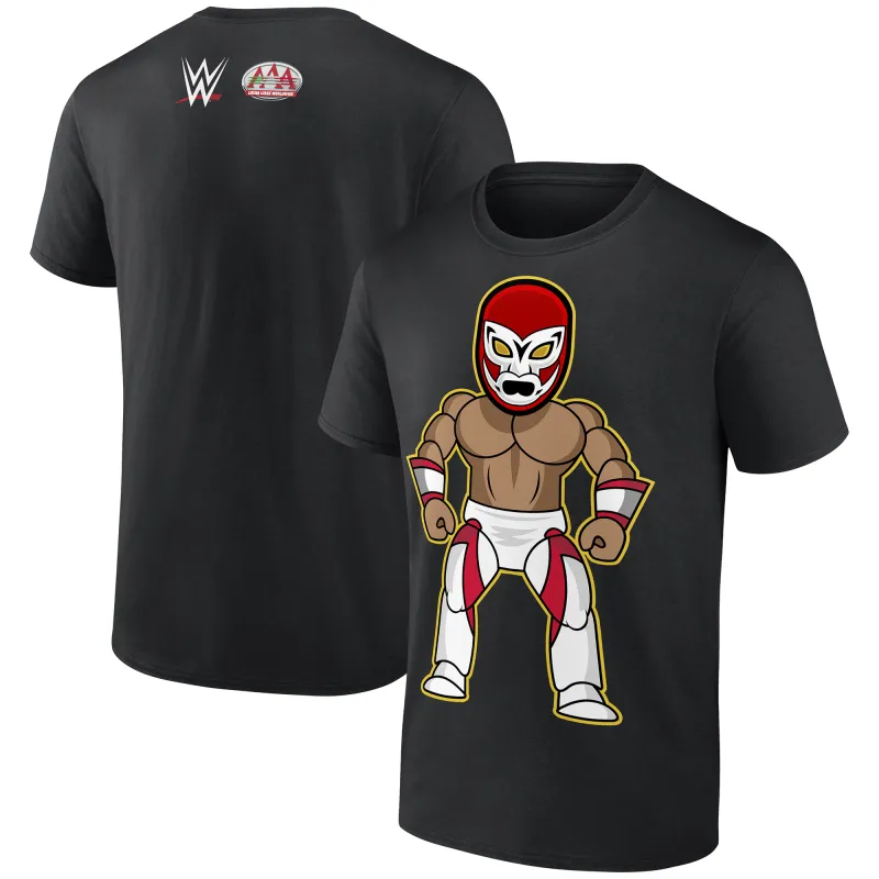 Men's Black Microman AAA Superstar T-Shirt made by WWE