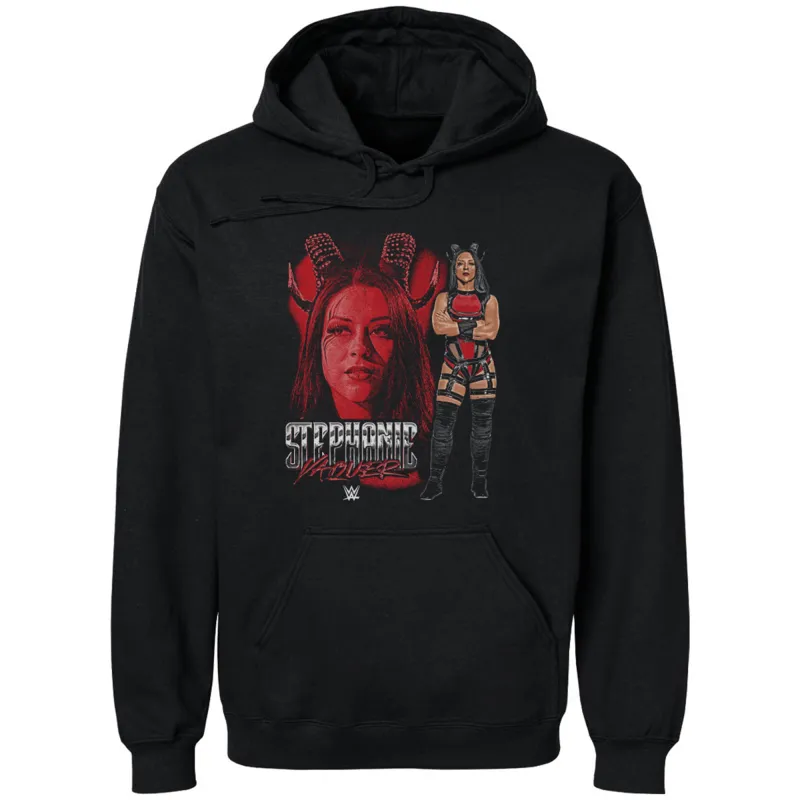Men's 500 Level Black Stephanie Vaquer Vintage Superstar Pullover Hoodie sold by WWE