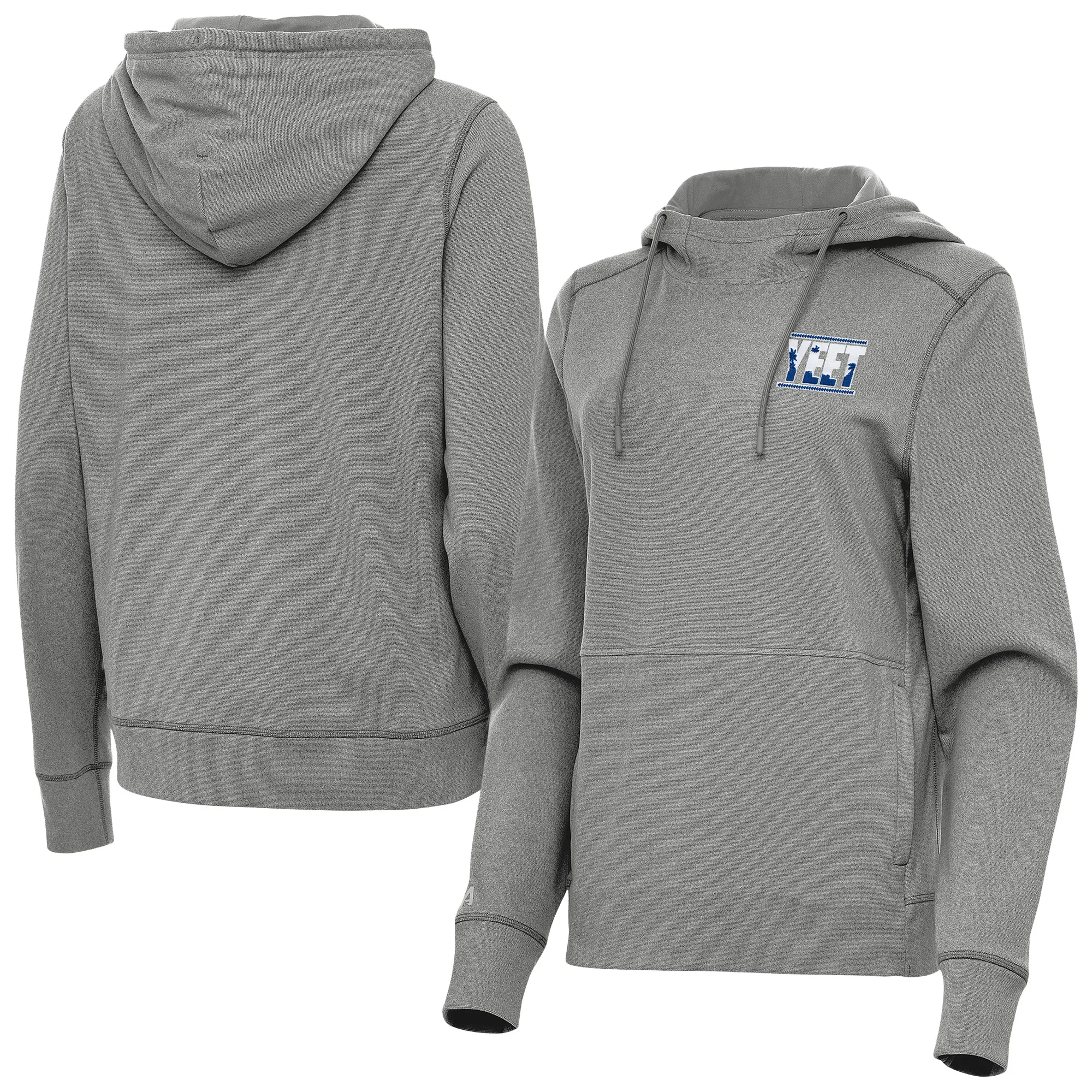 Women's Antigua Heather Charcoal Jey Uso Justice Pullover Hoodie sold by WWE