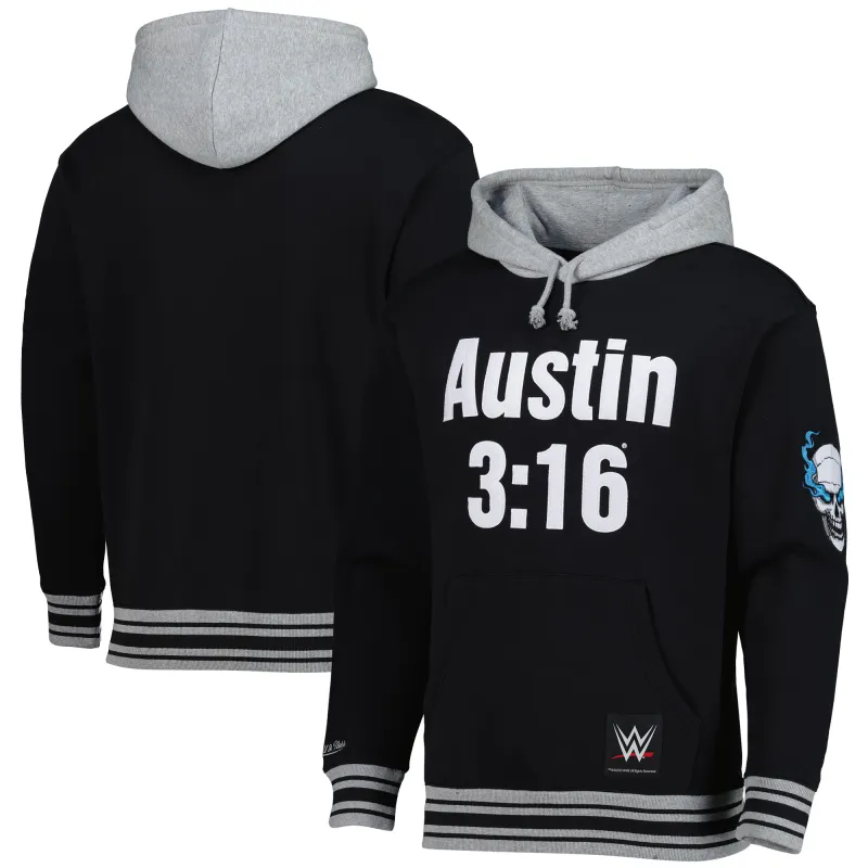 Men's Black "Stone Cold" Steve Austin There And Back Pullover Hoodie sold by WWE