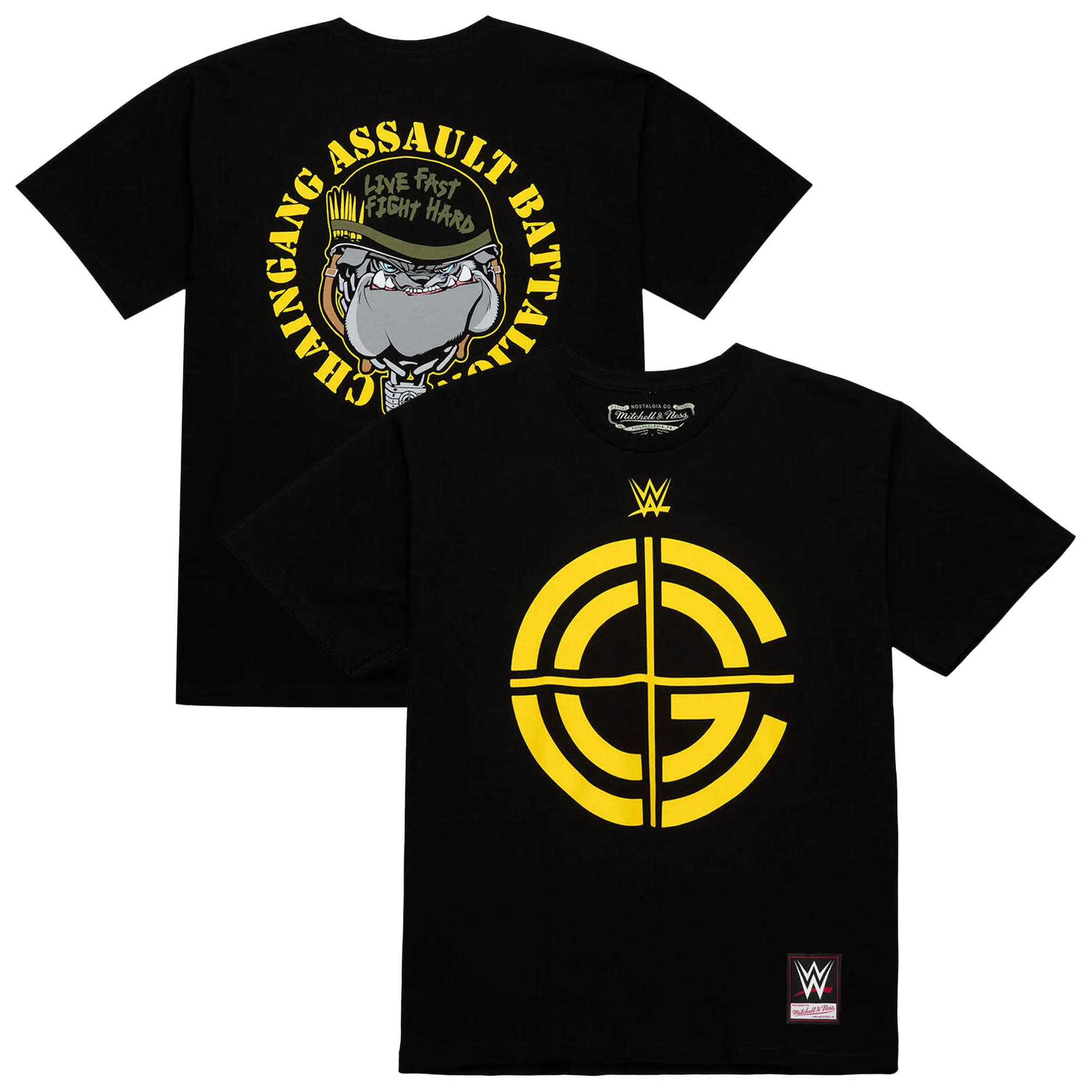 Men's Mitchell & Ness Black John Cena Bulldog Crosshair Classic T-Shirt sold by WWE