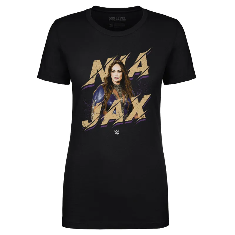 Women's 500 Level Black Nia Jax Name T-Shirt sold by WWE