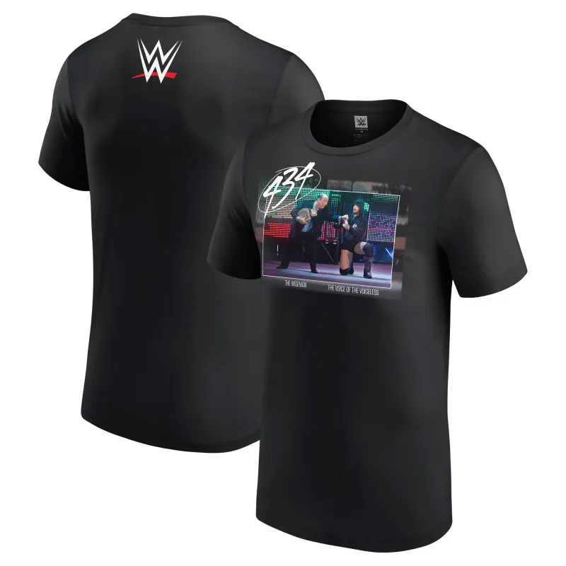 Men's Black Paul Heyman & CM Punk T-Shirt sold by WWE