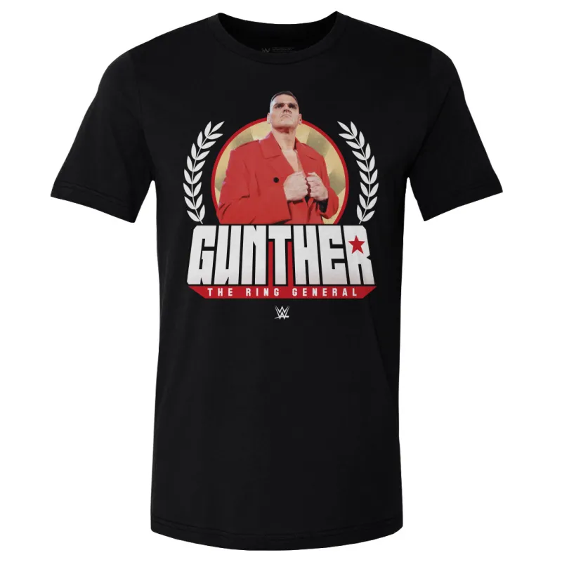 Men's 500 Level Black Gunther The Ring General Pose T-Shirt sold by WWE