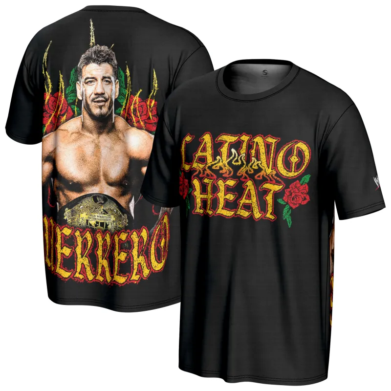 Men's ProSphere Black Eddie Guerrero Latino Heat T-Shirt made by WWE