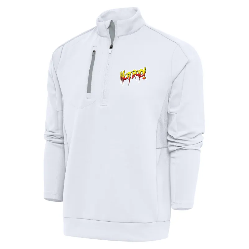 Men's Antigua  White "Rowdy" Roddy Piper Generation Quarter-Zip Pullover Top sold by WWE