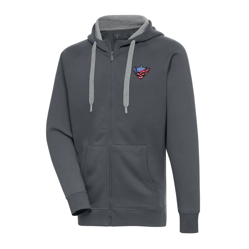 Men's Antigua Charcoal Cody Rhodes Victory Full-Zip Hoodie sold by WWE