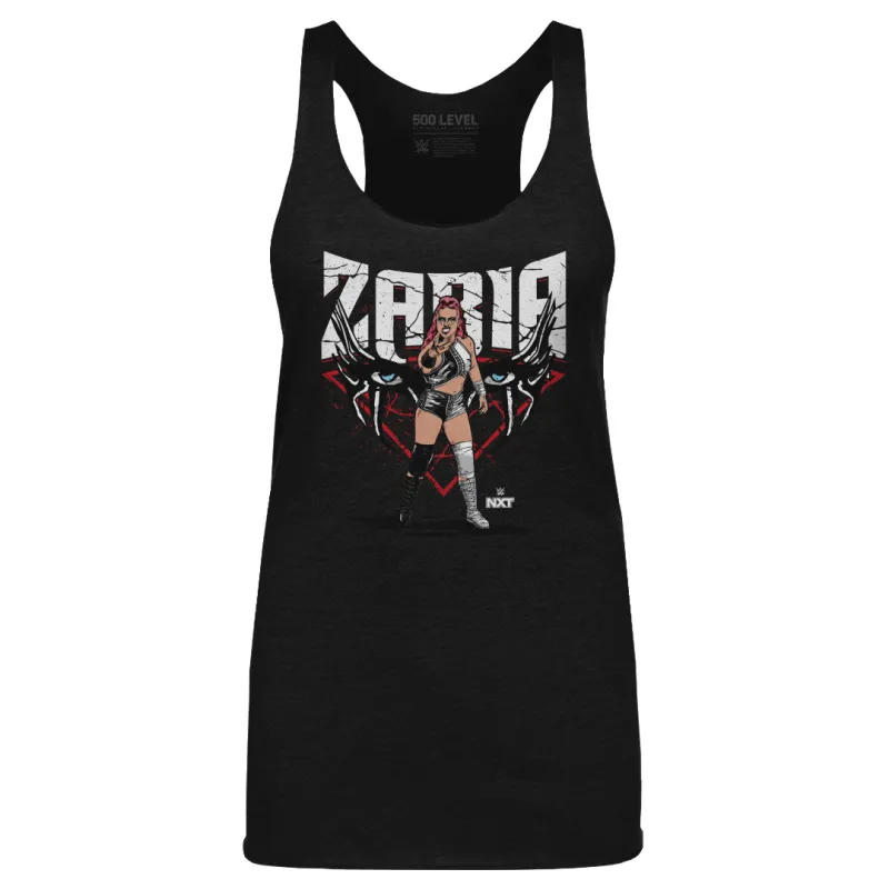 Women's 500 Level Heather Black Zaria Eyes Tri-Blend Tank Top sold by WWE