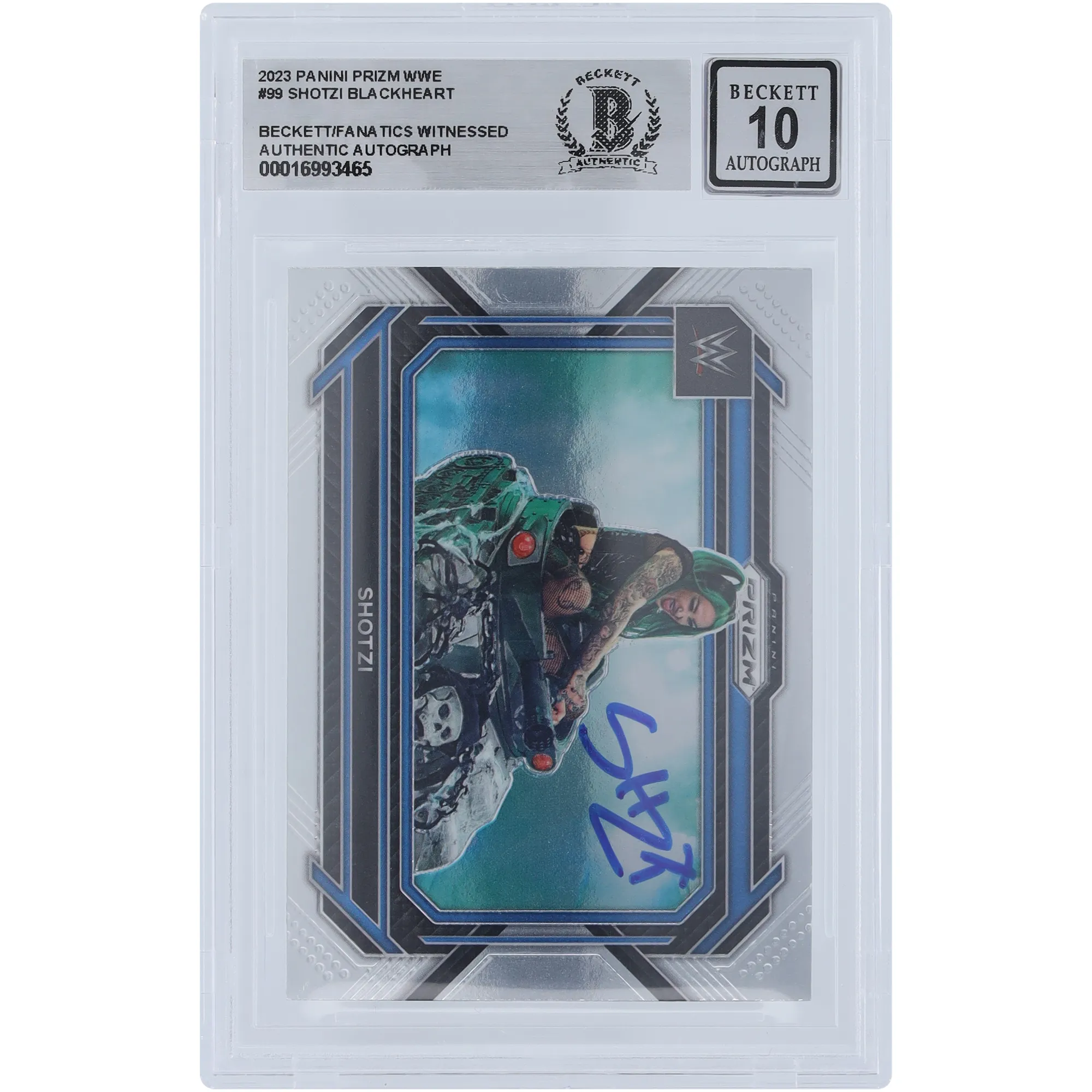Shotzi WWE Autographed 2023 Panini Prizm #99 Beckett Fanatics Witnessed Authenticated 10 Card sold by WWE