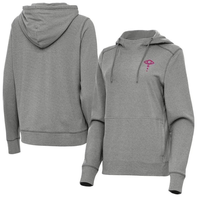 Women's Antigua Heather Gray Liv Morgan Justice Pullover Hoodie sold by WWE