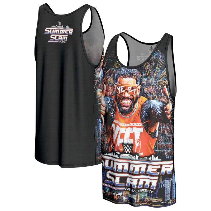 Men's ProSphere Black Jey Uso SummerSlam 2025 Tank Top sold by WWE