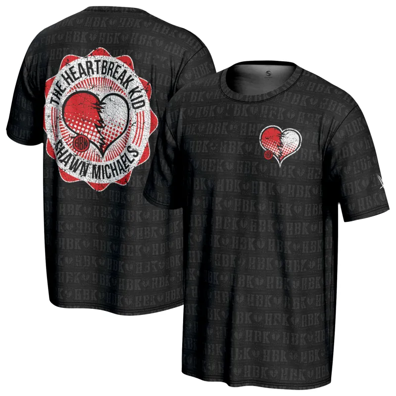 Men's ProSphere  Black Shawn Michaels Graphic T-Shirt made by WWE